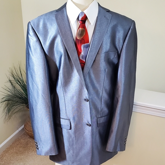 Vinci~2 Button Sharkskin Blazer - Picture 6 of 12